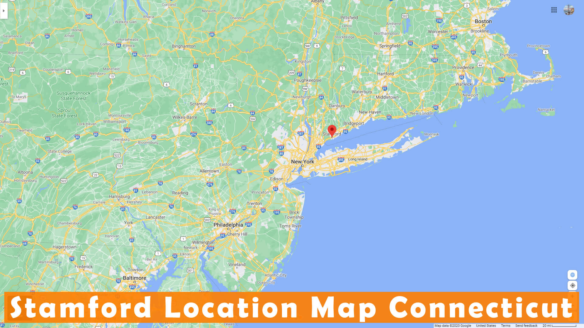 Stamford Emplacement Carte Connecticut